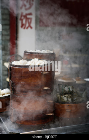 Chinese steamed dumplings (baozi). Stock Photo