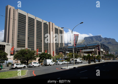 Cape Town Civic Centre building in the city centre overlooked by Table Mountain. Western Cape South Africa Stock Photo