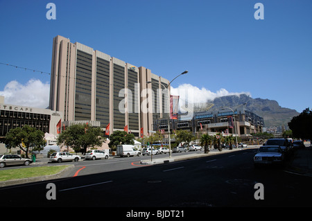 Cape Town Civic Centre building in the city centre overlooked by Table Mountain. Western Cape South Africa Stock Photo