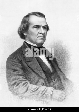 Portrait c1865 of Andrew Johnson - Johnson (1808-1875) was the 17th US President (1865 - 1869) and the first to be impeached. Stock Photo