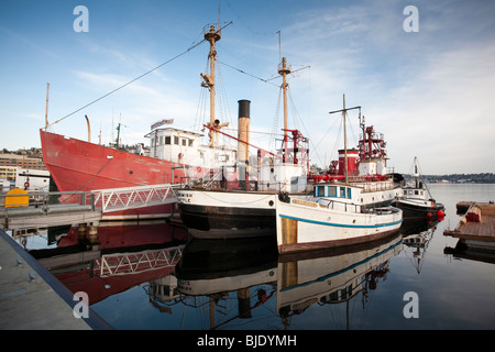 Boats Docked at Heritage Wharf, Lake Union Park, South Lake Union, Seattle, Washington