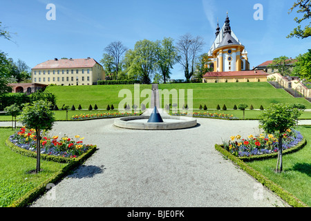 Abbey gardens in the Neuzelle Abbey, Neuzelle, Brandenburg, Germany, Europe Stock Photo