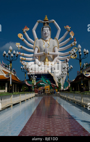 White Buddha with many arms Koh Samui Thailand Stock Photo