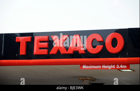 Texaco garage and petrol station sign UK