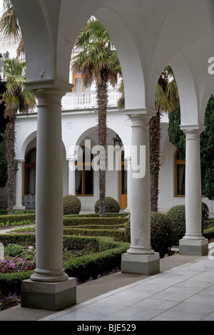 Ukraine,Crimea,Yalta-Livadia,Livadia palace,Architect N.Krasnov,1911,Yalta conference-february 1945,italian courtyard Stock Photo