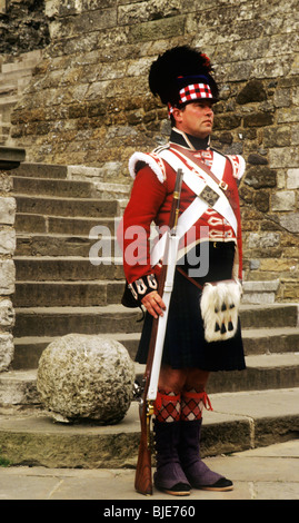 42nd Royal Highland Regiment Napoleonic period foot infantry soldier , 1815, historical re-enactment Napoleonic period foot Stock Photo