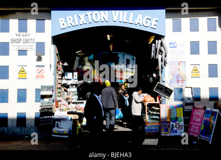 Entrance to Brixton Village indoor market, London Stock Photo