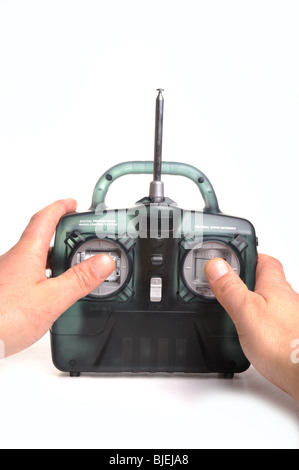 Radio control handset photographed on a white background Stock Photo