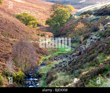 Derbyshire Bridge and the River Goyt, Goyt Valley, Peak District National Park, Derbyshire, England, UK Stock Photo