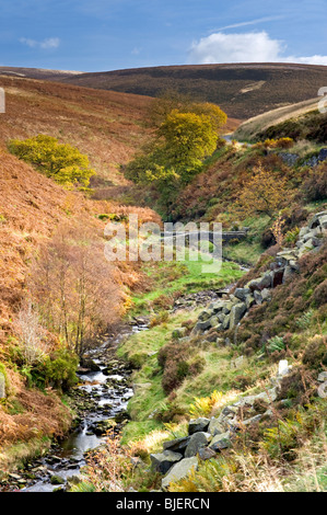 Derbyshire Bridge and the River Goyt, Goyt Valley, Peak District National Park, Derbyshire, England, UK Stock Photo