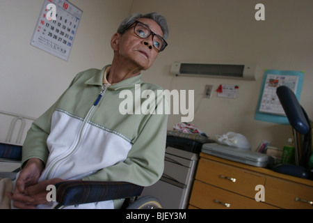 Taisuke Mitarai, 69 years old, a patient suffering from Minamata disease, Minamata, Japan. Stock Photo