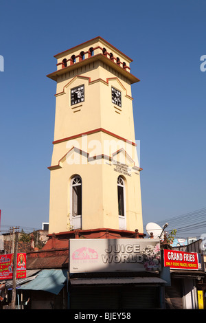 India, Kerala, Kollam, Town Centre, K G Parameswaran Pillai Clock Tower Stock Photo