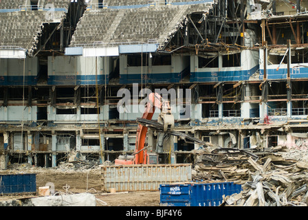 Workers demolish the former home of the New York Yankees in the borough of the Bronx in New York Stock Photo