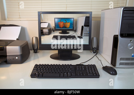 desktop computer screen monitor screen saver Stock Photo