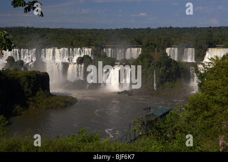 Iguazu falls seen from the brazilian side of iguacu national park, parana, brazil, south america