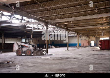 Inside Abandoned Industrial Building Being Demolished, Philadelphia, USA Stock Photo