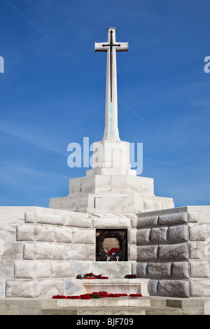 The Cross of Sacrifice at Tyne Cot Cemetery near Passchendaele Belgium Stock Photo