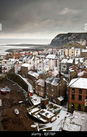 Staithes North Yorkshire fishing village in Winter Stock Photo