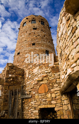 Desert View Watchtower in Grand Canyon National Park Arizona Stock Photo