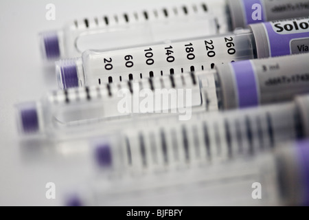 Medicine in Ampoules with Insulin, Needles and Syringes for