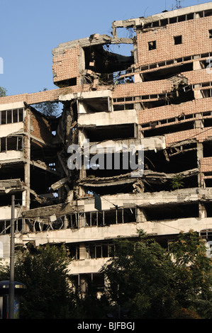 REPUBLIC OF SERBIA. BELGRADE. Government Buildings destroyed during the NATO bombing of Yugoslavia war. Stock Photo