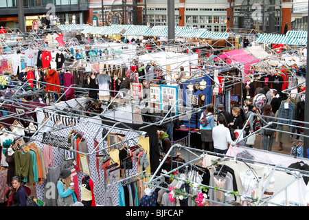 Spitalfields Market stalls on a Sunday, London Stock Photo