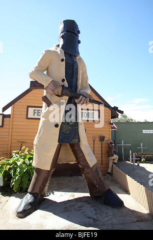 Ned Kelly statue-Glenrowan-Victoria-Australia Stock Photo