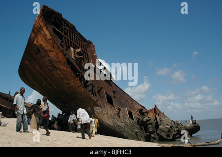 A shipwreck on Beira Beach. Beira, Mozambique, Africa © Demelza Cloke Stock Photo