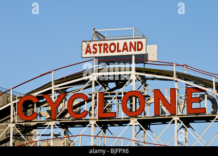 The Cyclone Roller Coaster - Astroland at Coney Island New York - September 2009 Stock Photo