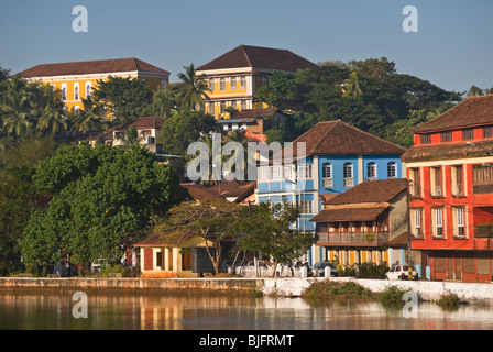 Panjim City View to Fontainhas and Altinho Goa India Stock Photo