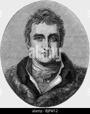 Stewart, Robert, 2nd Marquess of Londonderry, Viscount Castlereagh, 18.6.1769 - 12.8.1822, British politician (Tory), Foreign Secretary 4.3.1812 - 12.8.1822, portrait, wood engraving, 19th century, , Stock Photo