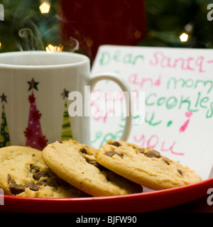 cookies and milk for santa Stock Photo