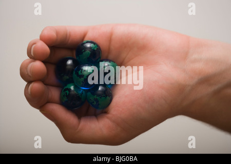 handful of marbles Stock Photo