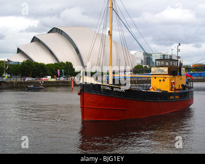 Clyde Puffer Vital Spark at SECC Armadillo Clyde Auditorium Stock Photo
