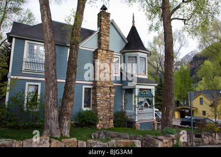 Victorian home in the upper or sunny side of Telluride, Colorado. Stock Photo