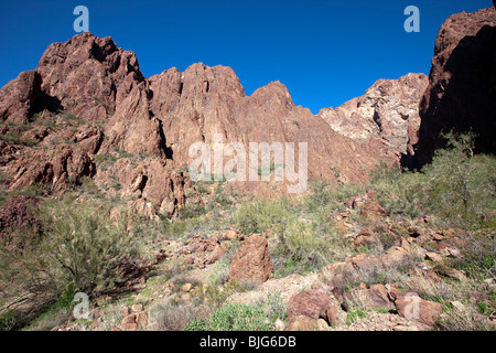 Volcanic rhyolite in Palm Canyon, KOFA Wildlife Refuge, Arizona Stock Photo