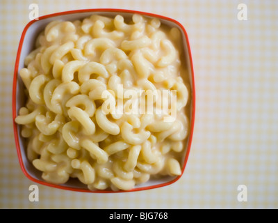 bowl of macaroni and cheese Stock Photo
