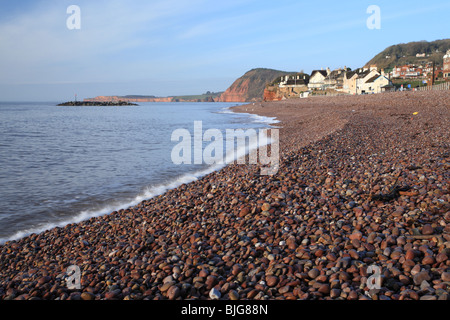 Sidmouth seafront looking towards Ladram bay, East Devon, England, UK Stock Photo