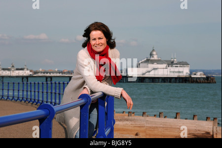 Actress Janet Dibley  Eastbourne seafront East Sussex, UK. Picture by Jim Holden. Stock Photo