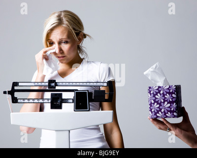 woman on a scale Stock Photo