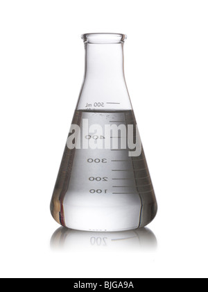 erlenmeyer flask full of liquid Stock Photo