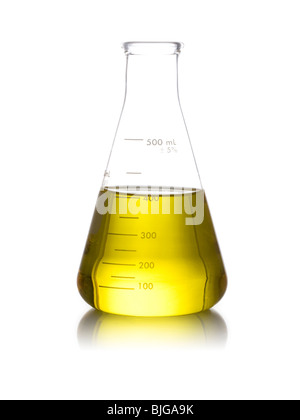 erlenmeyer flask full of liquid Stock Photo