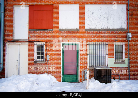 The facade of an alleyway. Stock Photo