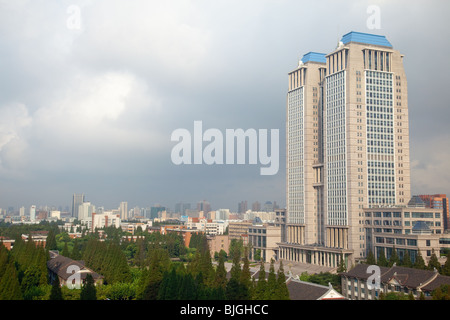 Guanghua Twin Towers, Fudan University, Shanghai, China Stock Photo