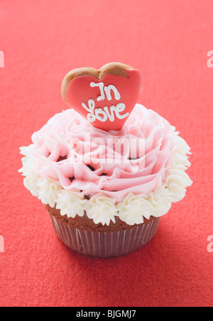 Cupcake for Valentine's Day - Stock Photo
