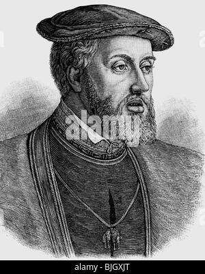 Charles V, 24.2.1500 - 21.9.1558, Holy Roman Emperor 26.10.1530 - 12.9.1556, portrait, wood engraving, 19th century, ,