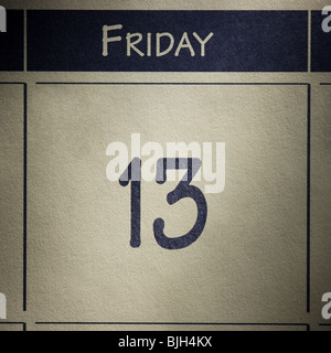 friday the 13th on a calendar Stock Photo
