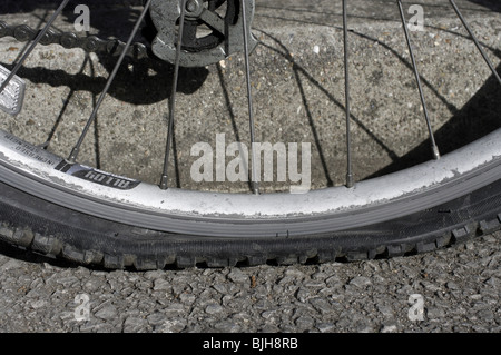 punctured bike tyre