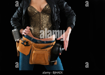 Hair Stylist With Tool Belt Stock Photo 61176854 Alamy