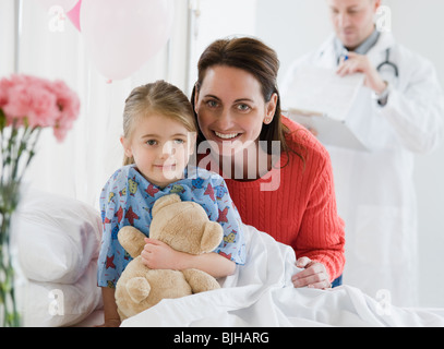Mother and daughter in hospital